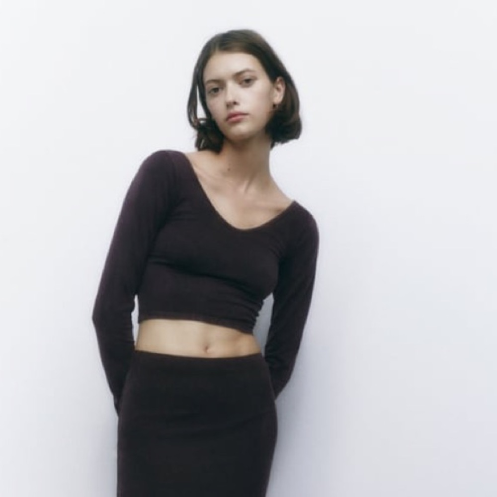 Zara black crop top